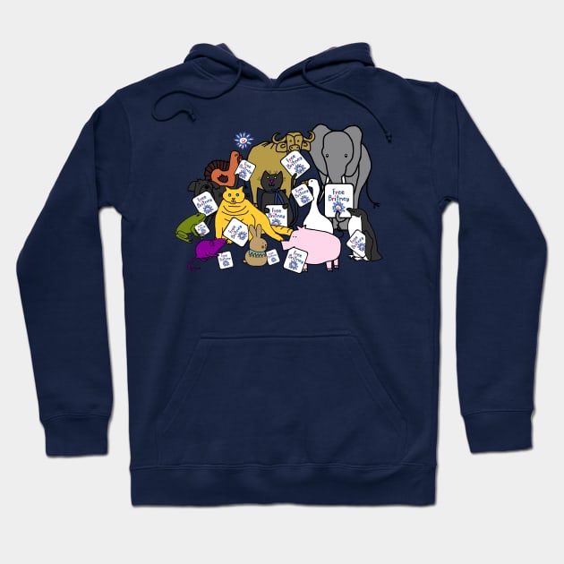 Cute Animals Support Free Britney Movement Hoodie by ellenhenryart